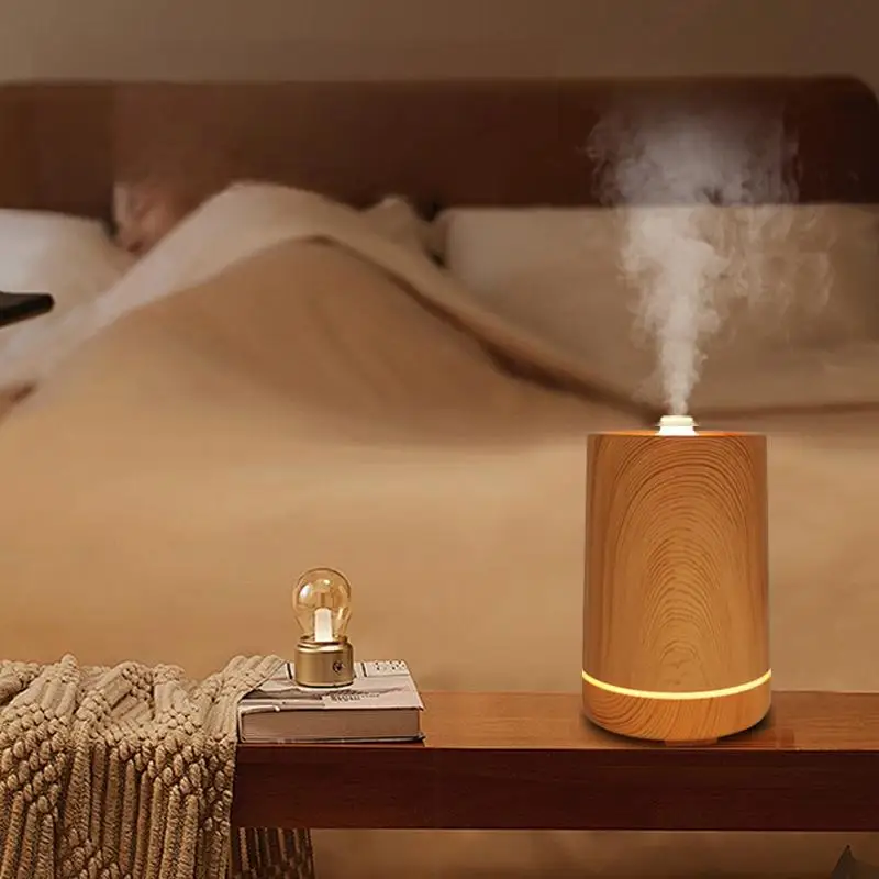 Innovative Corrosion-resistant Water Transfer Wood Grain Night Light Free Laser Logo Ultrasonic Aroma oil Diffuser Humidifier