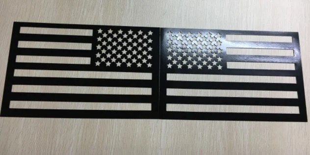 American Flag Car Magnet Decal Cut Out in Black Color