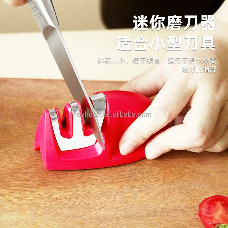Hot selling good quality kitchen tools quick mini knife sharpener Stainless steel 2-stage knife sharpener for Kitchen