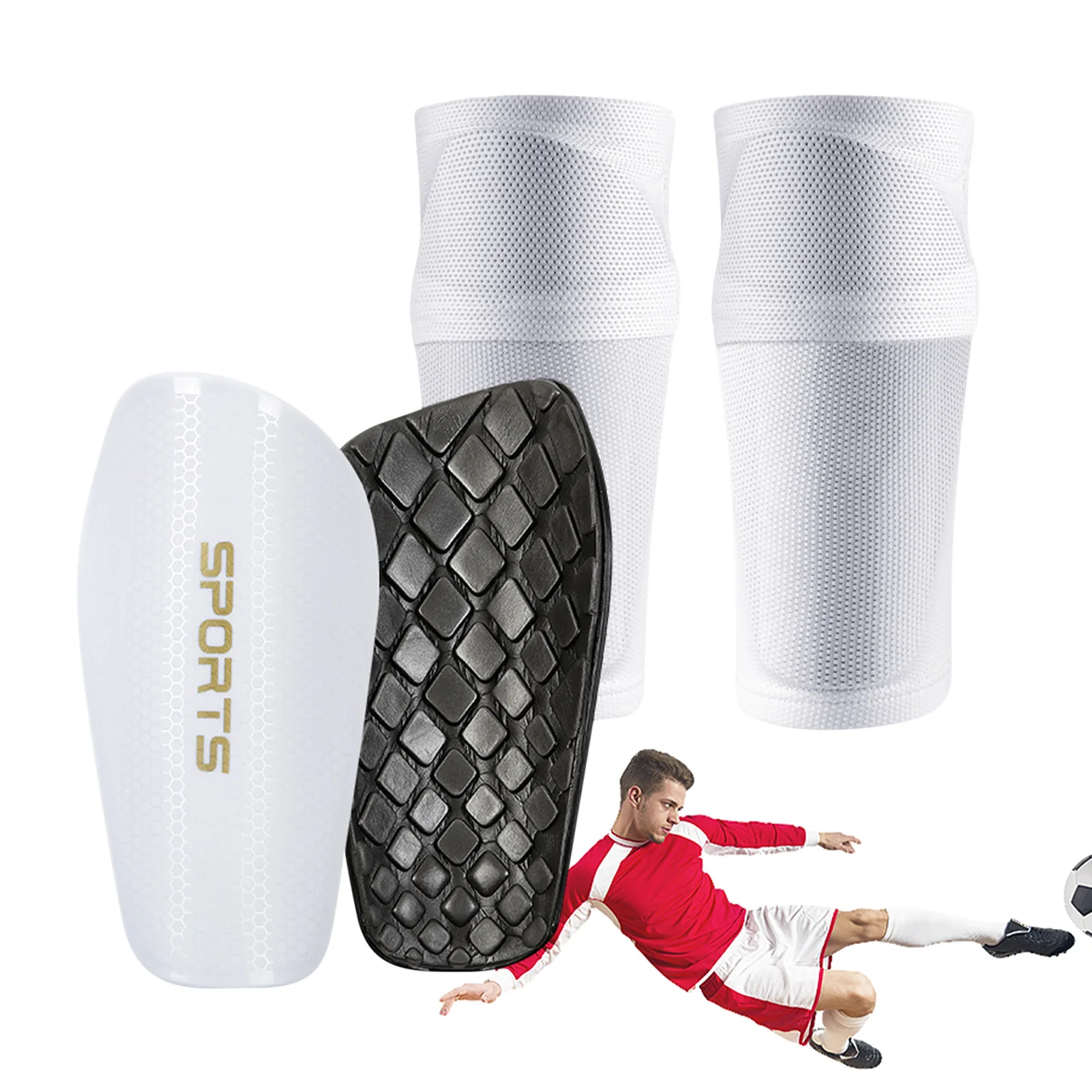 Calf Brace Football Beginner leg support Shin Guard Sleeves calf compression sleeve Socks shin pad With Pocket