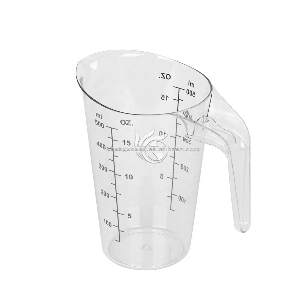 Plastic Measuring Cup Plastic Clear Marking Heat-resistant Angled Grip Spout Stackable Measuring Cup