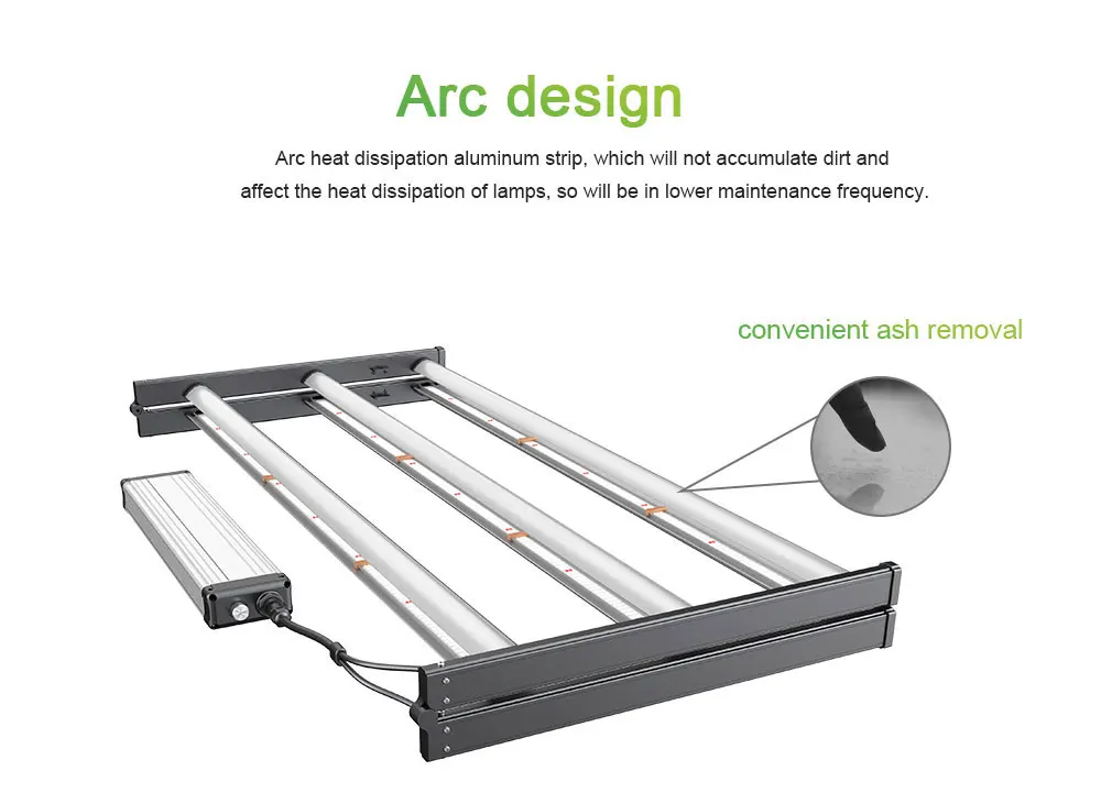 High Efficacy 770W Foldable Full Spectrum Samsung 1989 umol/s Led Grow Lights Bar for Indoor Plants