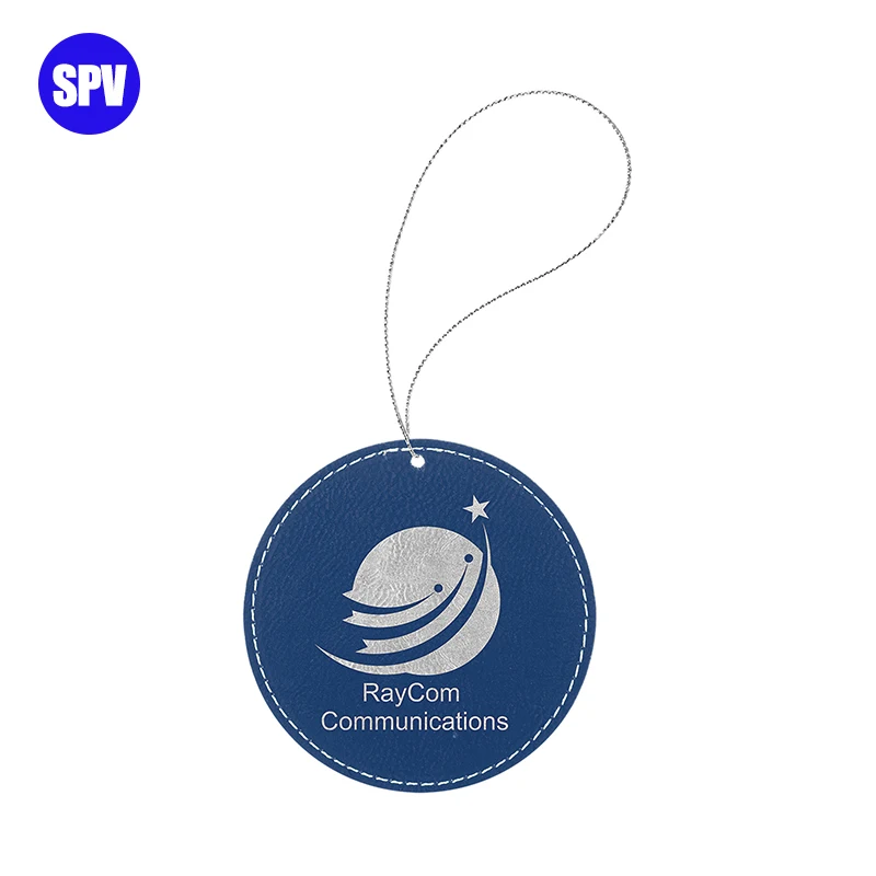 Wholesale Round Laser Engraved Leatherette Christmas Ornament Xmas Pendant Gift Personalized Custom Christmas Hanging Ornaments