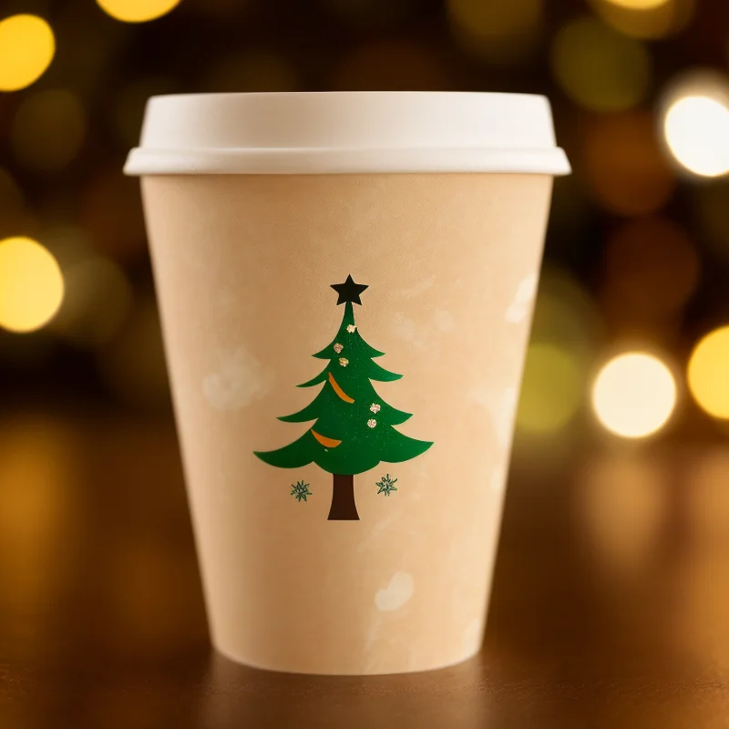 Christmas OEM ODM Wholesale Custom High Quality Biodegradable Coffee Cup Tea Paper Cups From Food Beverage Packaging