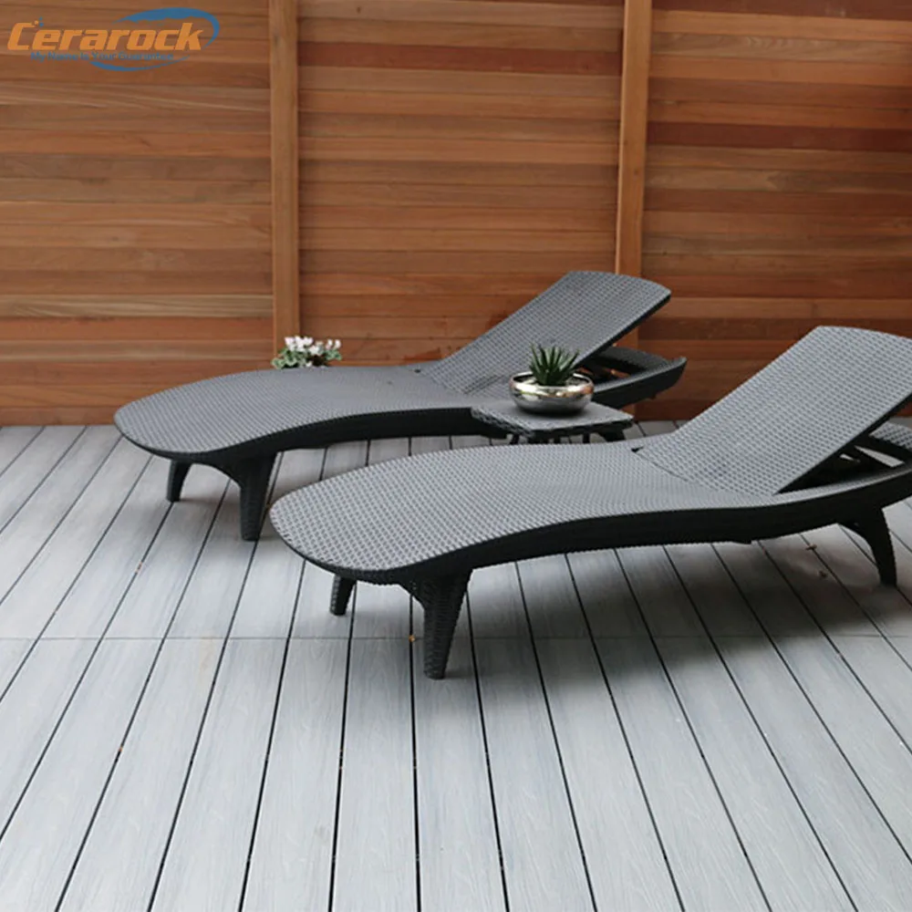 Deep 3D embossing outdoor wpc decking tile for outdoor project