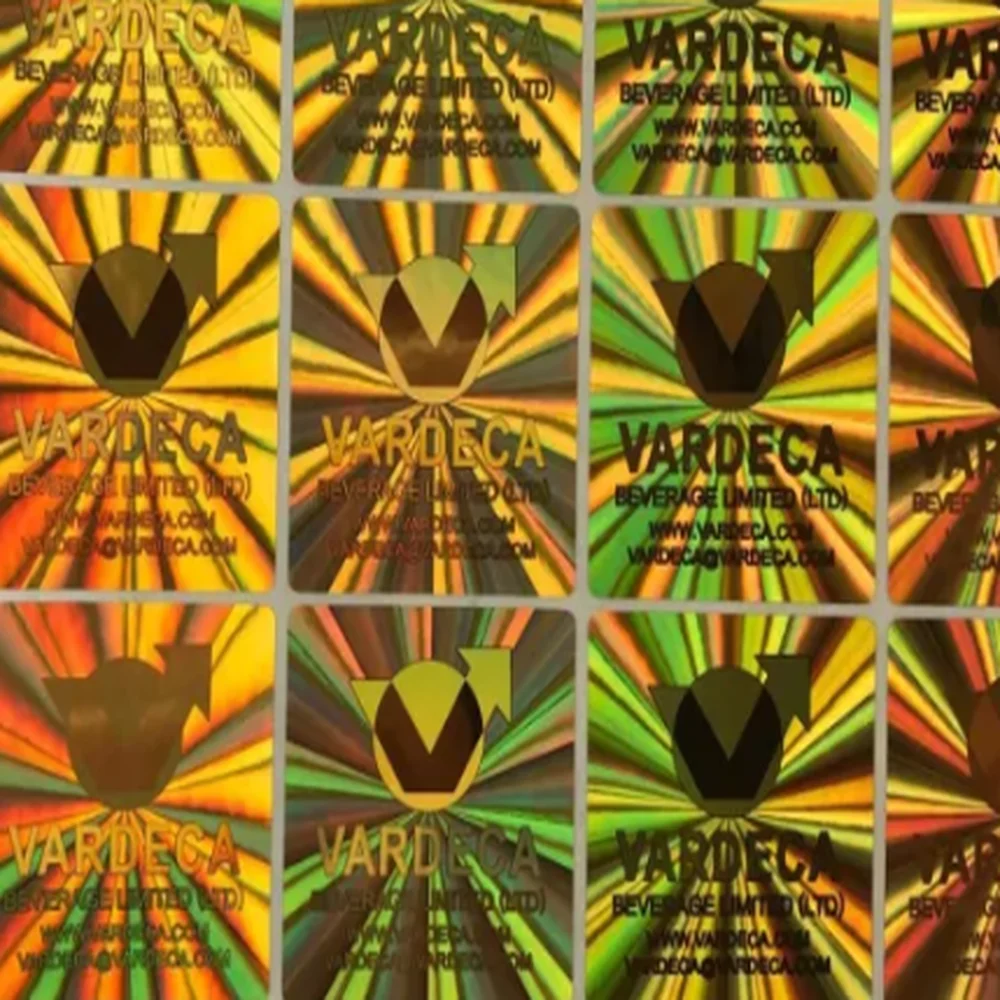 Custom Big Size Round 3D Gold Overlay Hologram Sticker Labels