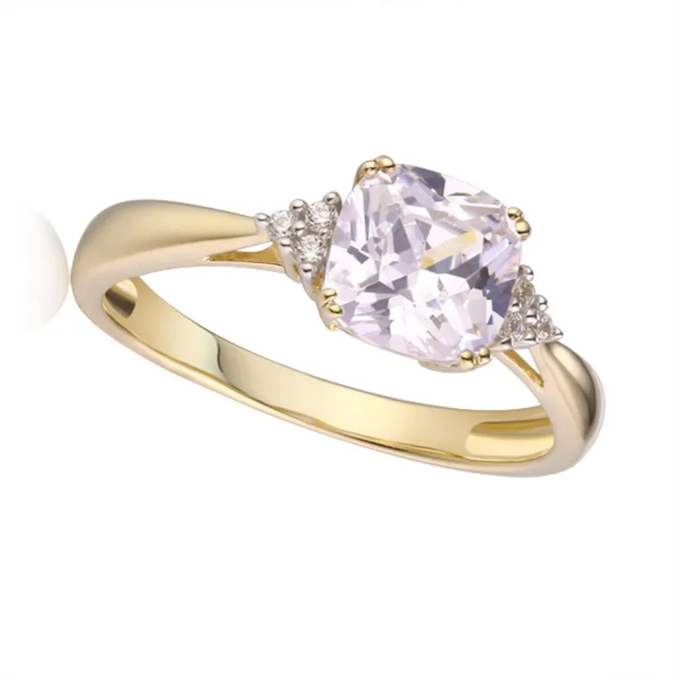 Custom Top Quality 18 Karat Gold Diamond Wedding Plated Rings Minimalist Women 18K Gold Rings