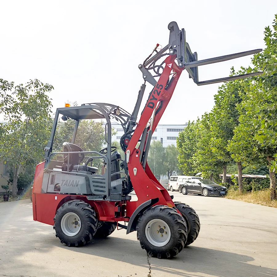 800kg Mini Wheel Loader DY25 Side-Tilting Cabin Garden Small Loader With Quick Hitch