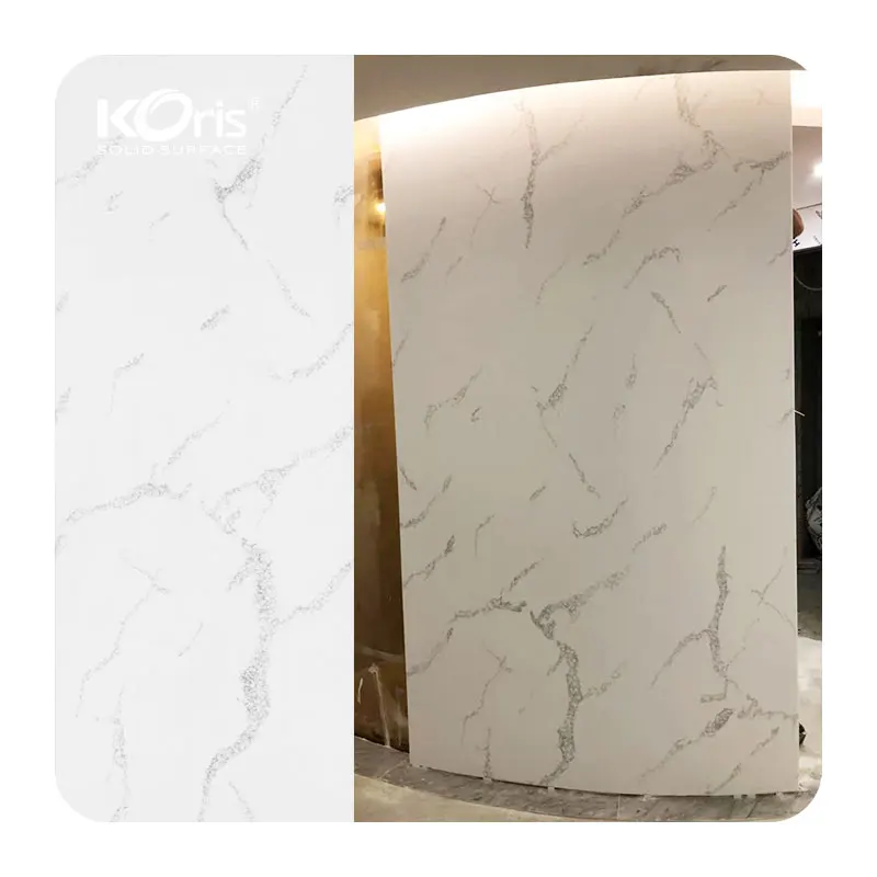 New color Koris Korea Hot selling artificial stone 6-30mm Thickness Acrylic Solid Surface Marble Sheet For Kitchen Countertop