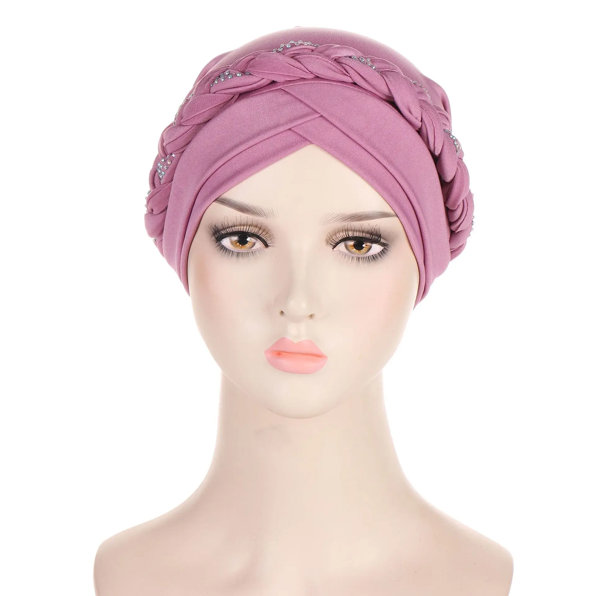 New Multi-color Hot Drill Braid With Drill Head Hat European and American Fashion Baotou Hat