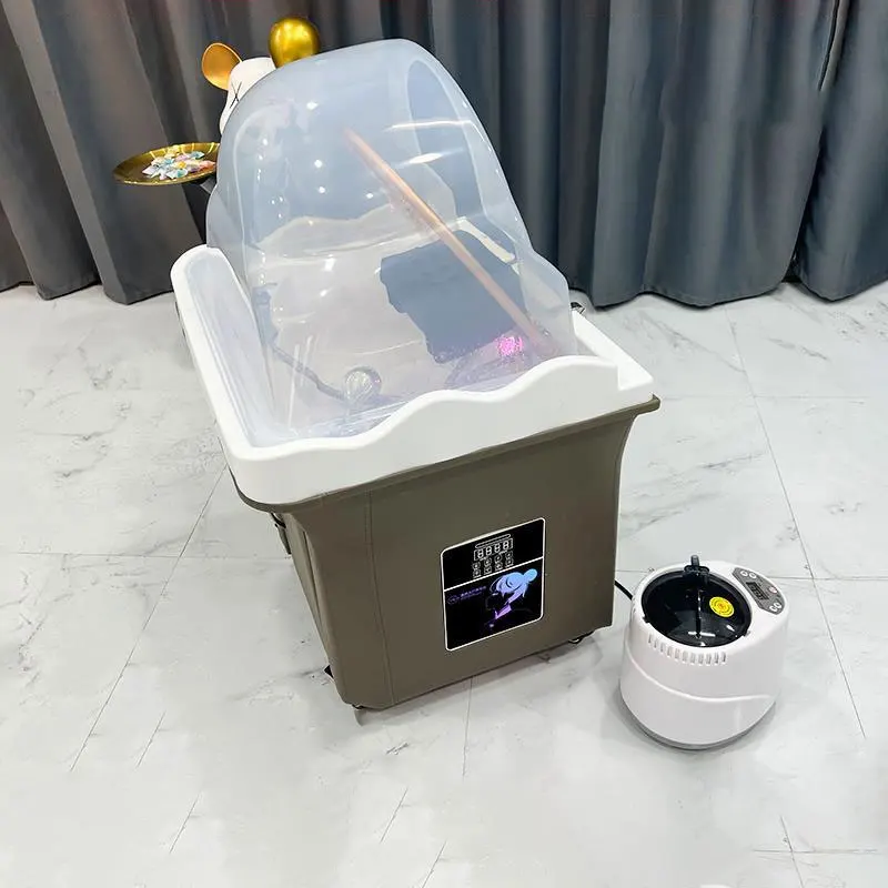 Salon Hair Washing Bed Accessories Mobile Shampoo Bowl Sink Chair Basin Portable Shampoo Basin Hair Washing Bed Head spa