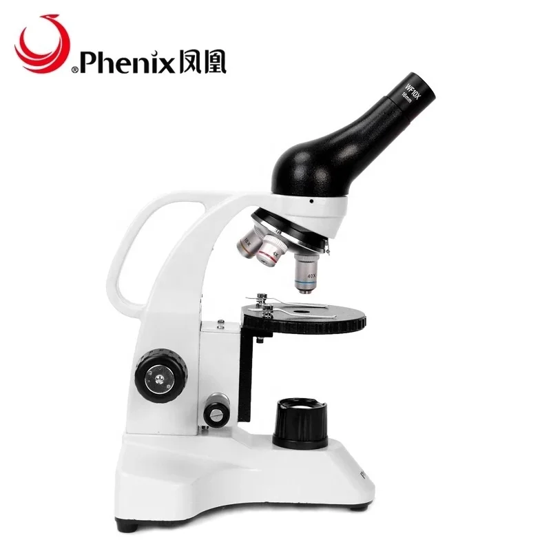 Phenix LED chargeable Monocular Biological Microscope 40X-640X for Students Scientific Research Slides Watching