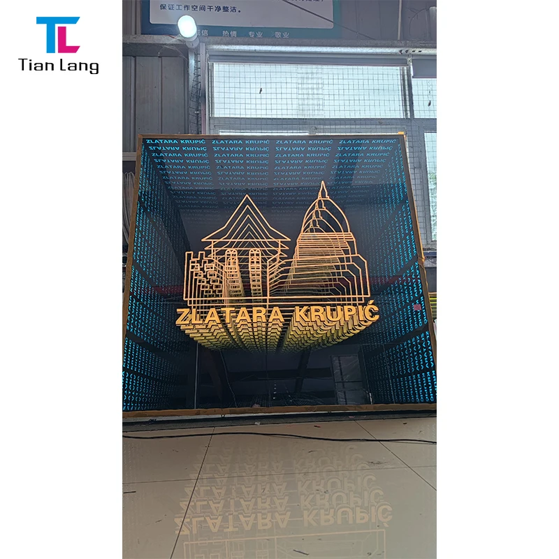 Melaleuca Mirror Abyss Mirror Making with Low Price Neon Night Light for Bar Background Wall Decoration