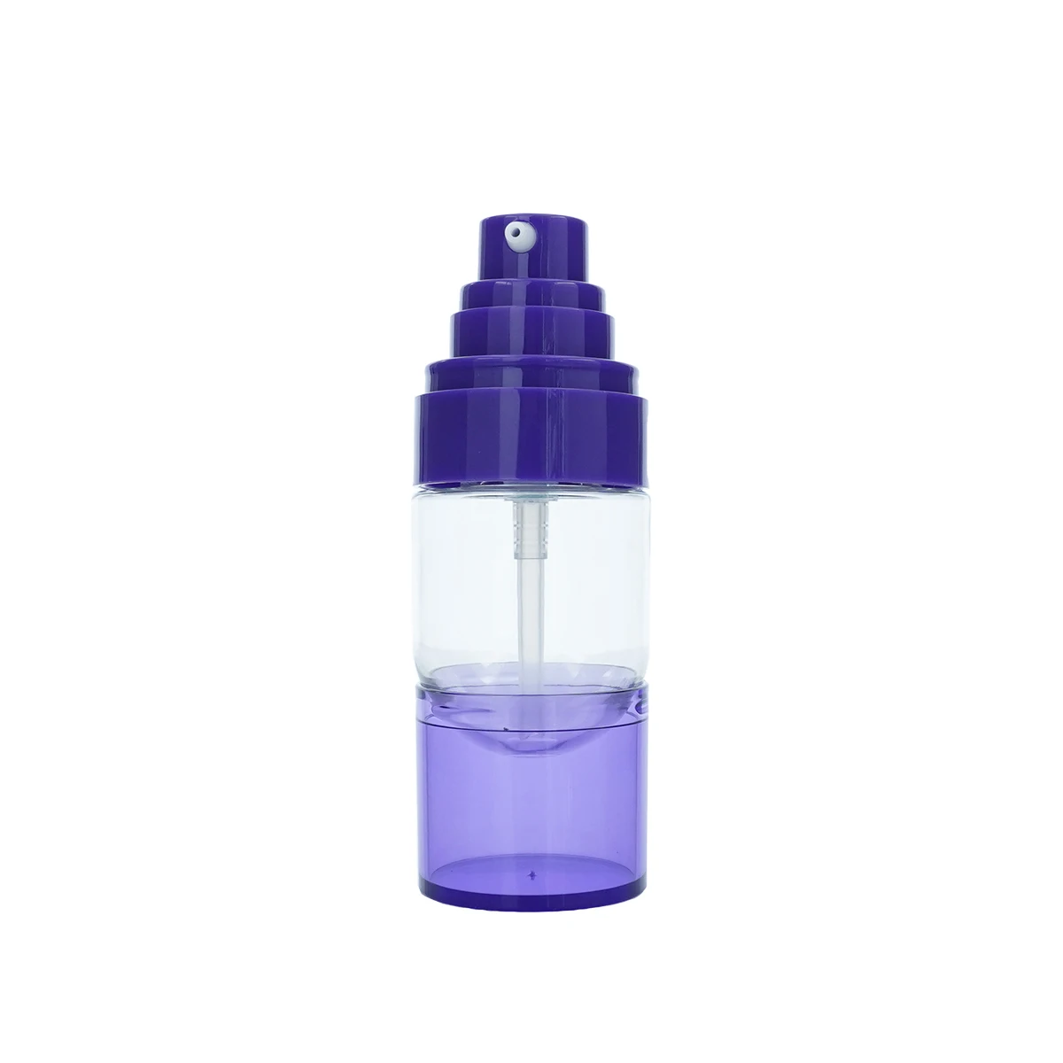 High Quality One Box of 7 Pieces 30ml Cosmetic Empty Purple Can be Placed Upside Down Plastic Lotion Bottle with Pump