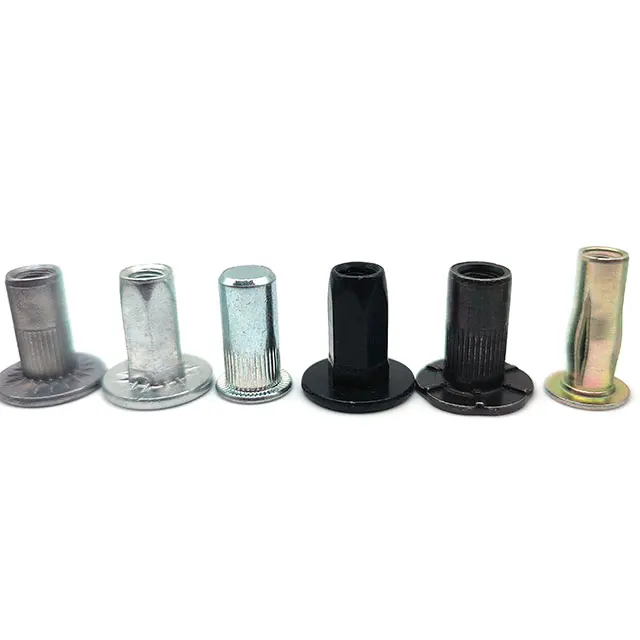 Manufacturers spot wholesale imperial flat head vertical pattern 304 stainless steel color galvanized rivet nuts
