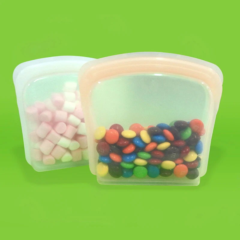 
LFGB Approval 100% Platinum Food Grade Silicone Snack Bag Portable Silicone Food Storage Bag 