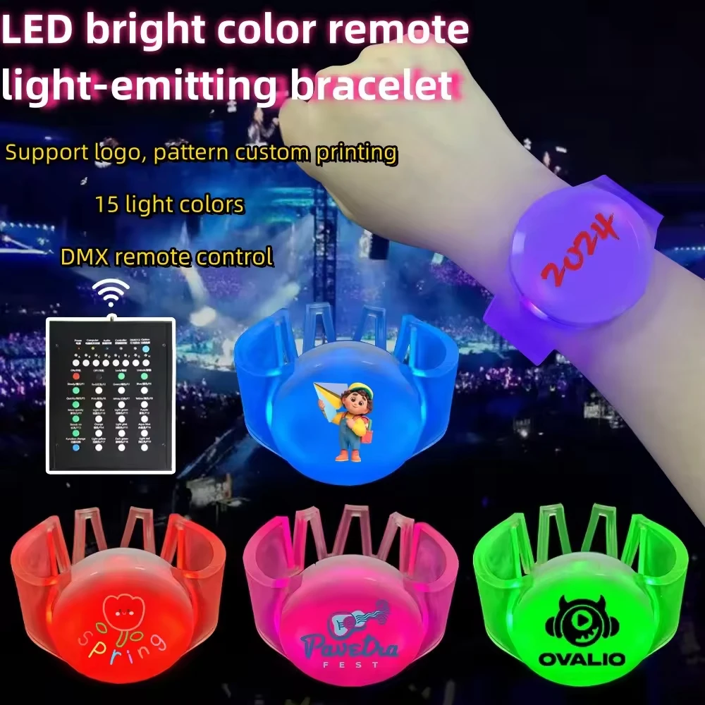Concert remote light bracelet booster props retractable 15 color wrist band music festival field control flash bracelet