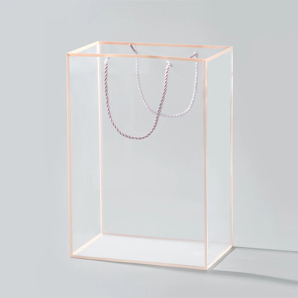 INUNION Wholesale Customized Flower Carry Bag Transparent Handbags Florist Decoration PVC Cute Flower Bouquet Packaging Bags