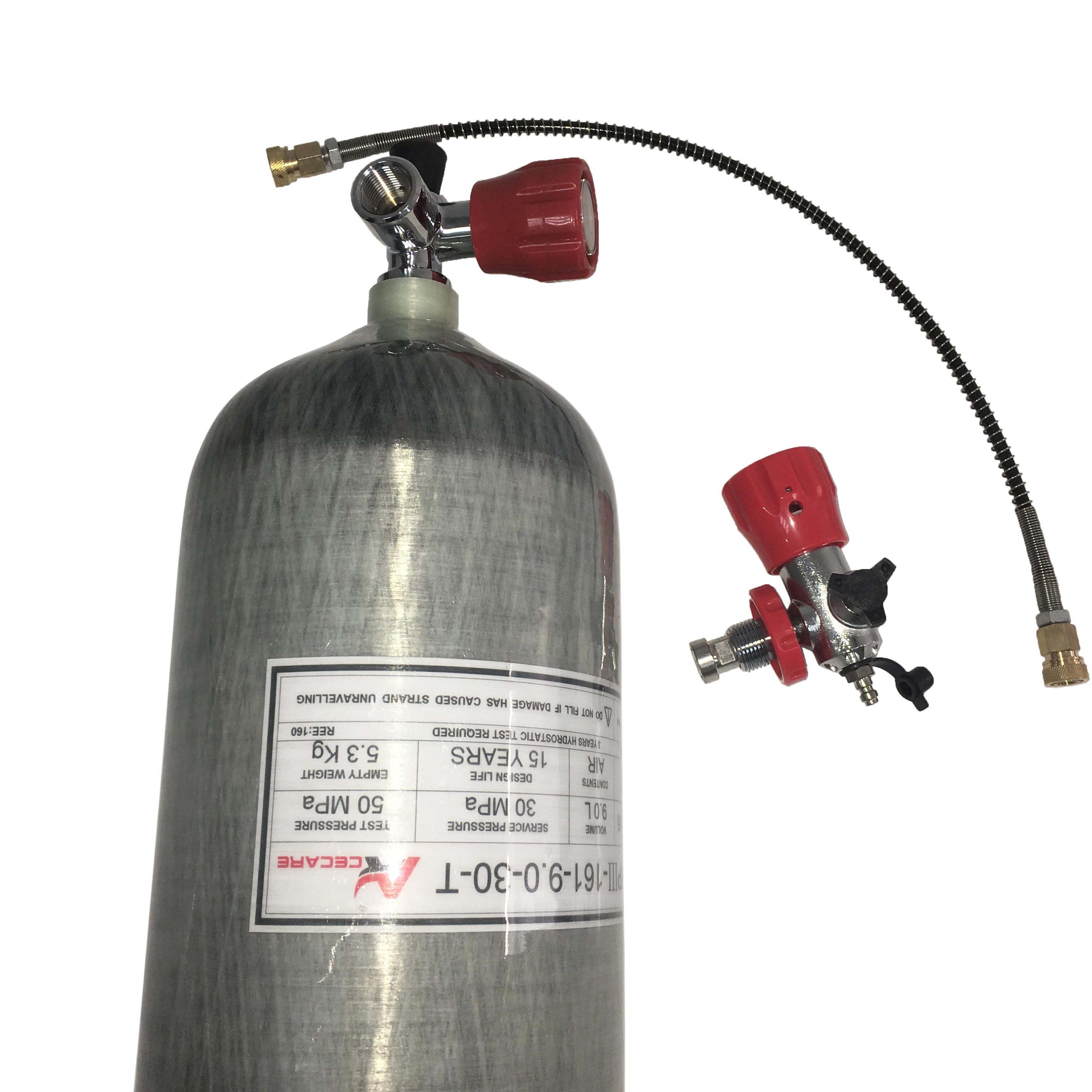 
Acecare Hot Sale 30Mpa CE Certification 9L Carbon Fiber Oxygen Cylinder Price With Valve And Fill Station For Diving 
