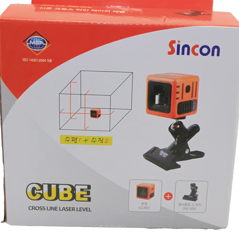 Professional Manufacturer CUBE-3 Continuous Working 5 Hours Multipurpose Red Battery Powered Cross Line Laser Level