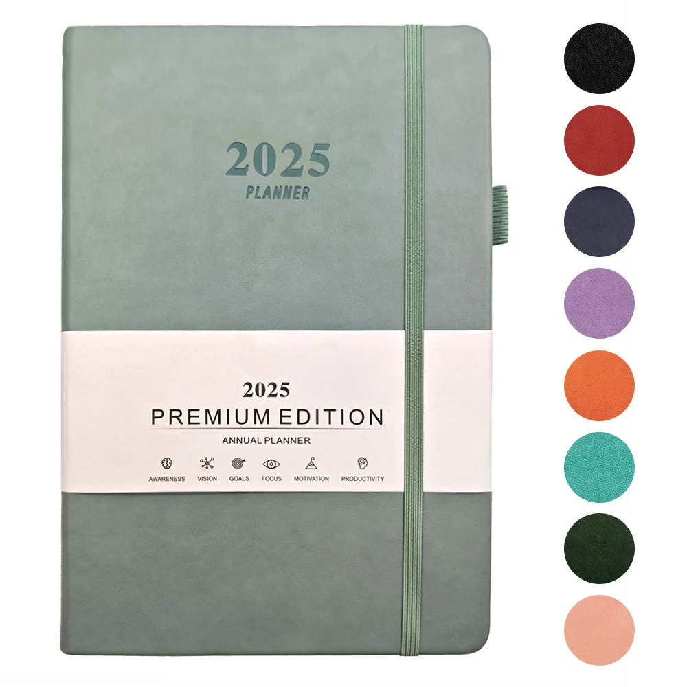 40 50 60 100 120 Page Sheets Custom A5 Leather Daily  Planner Cover Printing Dotted Hard Leather Journal Notebook