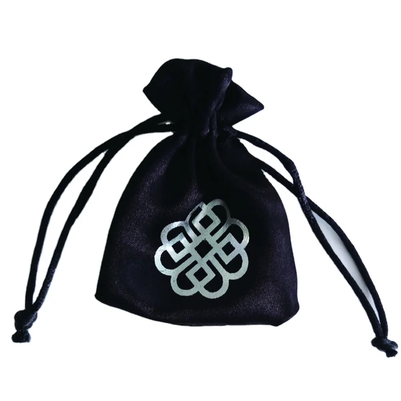 Low moq Good price High quality Custom satin pouch with logo jewelry, satin jewelry bag