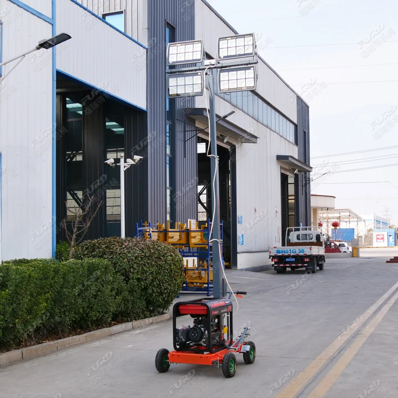 5M Manual Truss Lift Portable Trailers Lighting Mobile Light Tower FZM-1000B