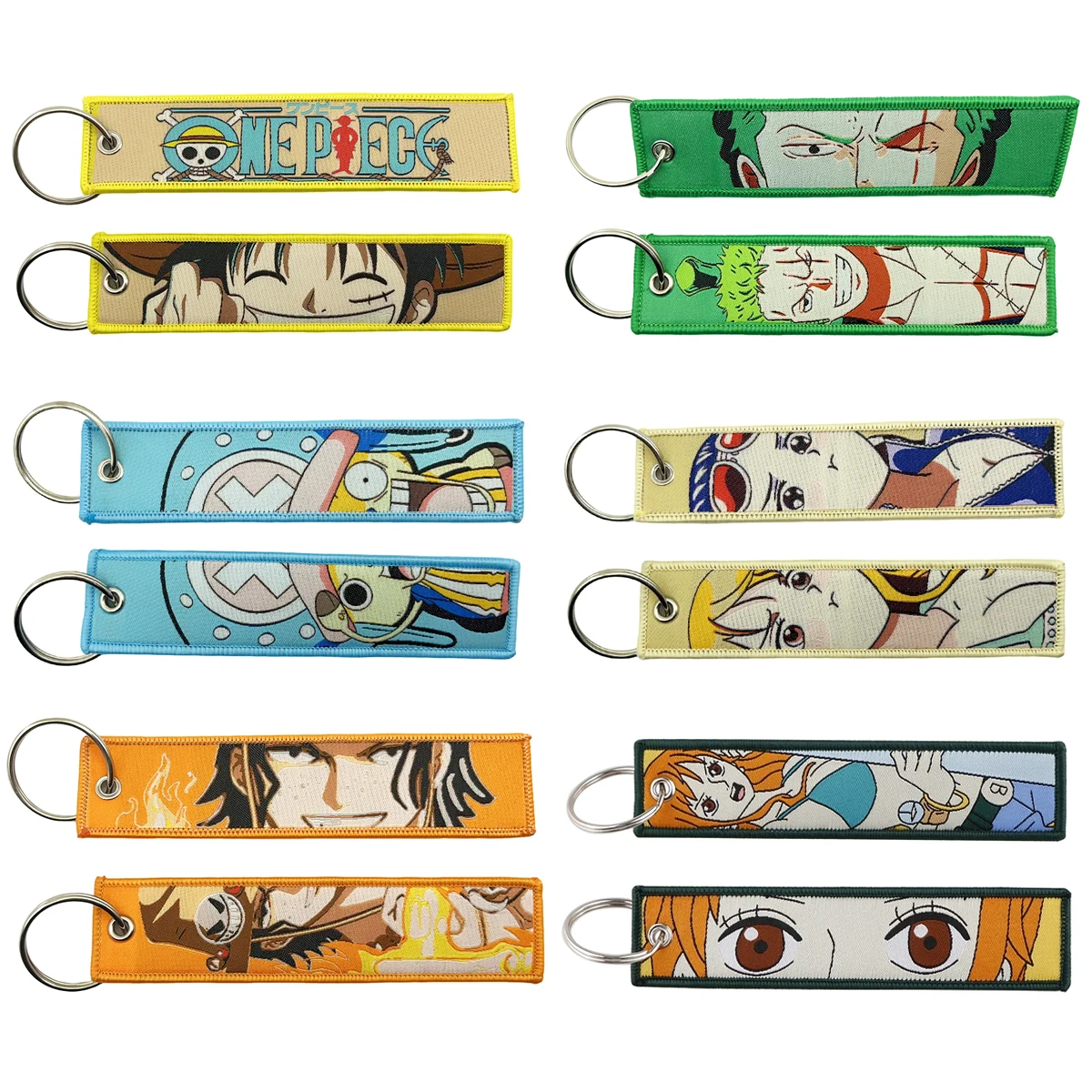 Custom BLEACH Embroidery cute anime double-sided Keychain Motorcycle Car Son Gohan Anime Embroidery Keychain