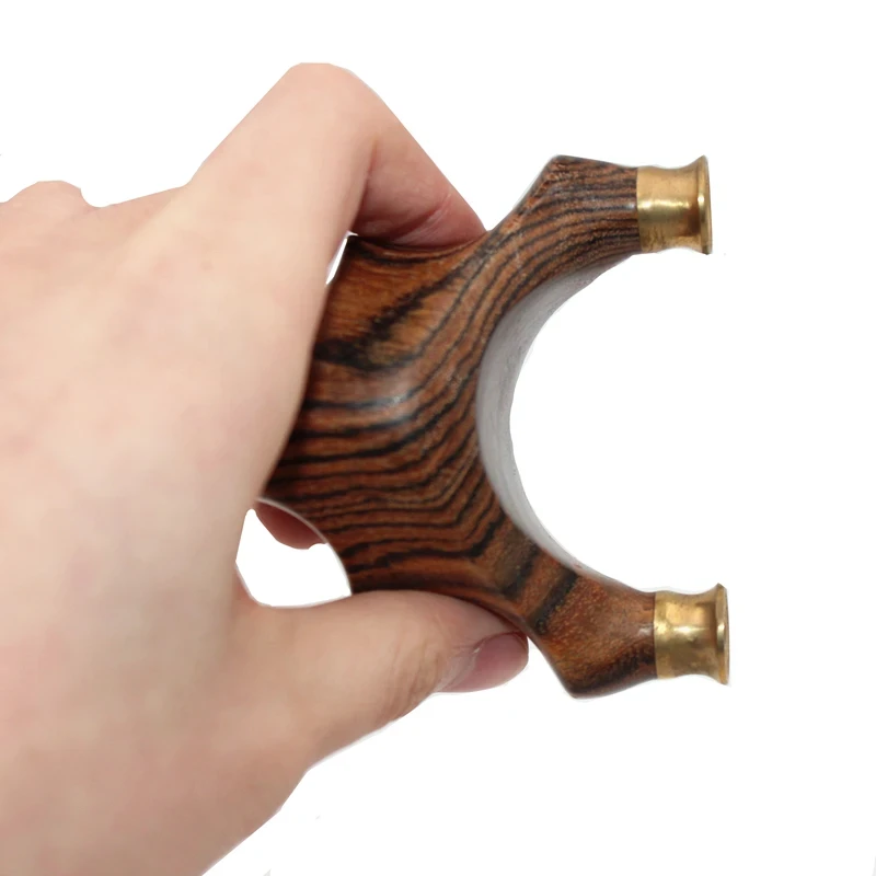 Sandalwood Quick Press Slingshot For Free Binding Feeling Wang Outdoor Competitive Hunting Slingshot Copper Headed Slingshot