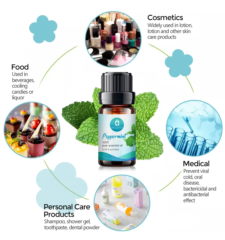 Factory wholesale bulk free sample peppermint essential oil pure natural organic food grade undiluted peppermint oil for hair