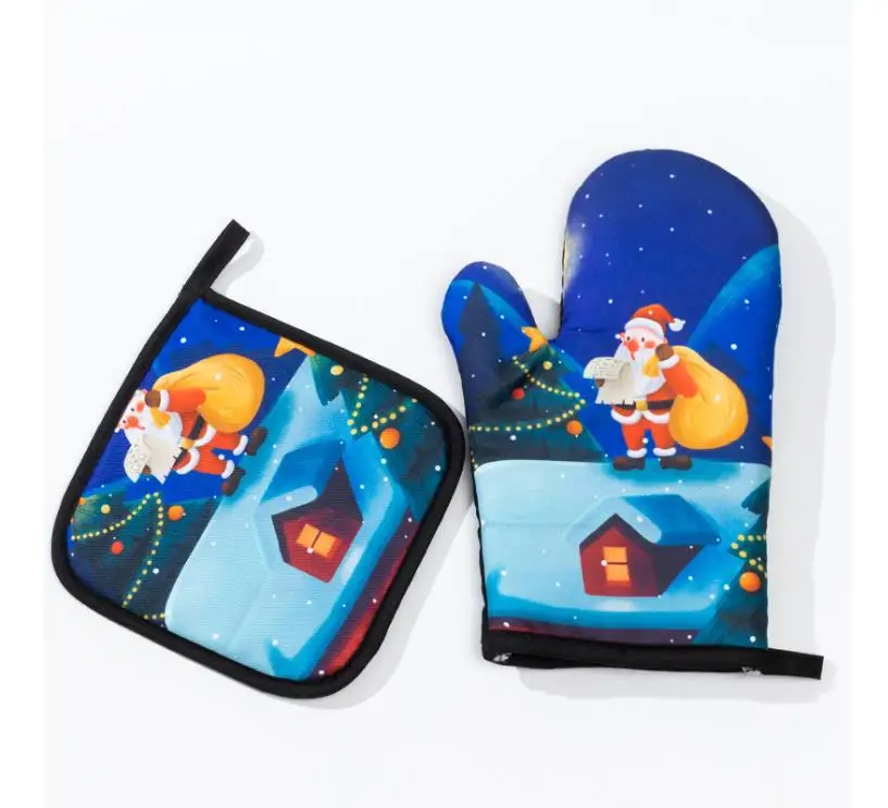 Рождественский узор, перчатка для духовки и держатель для кастрюль