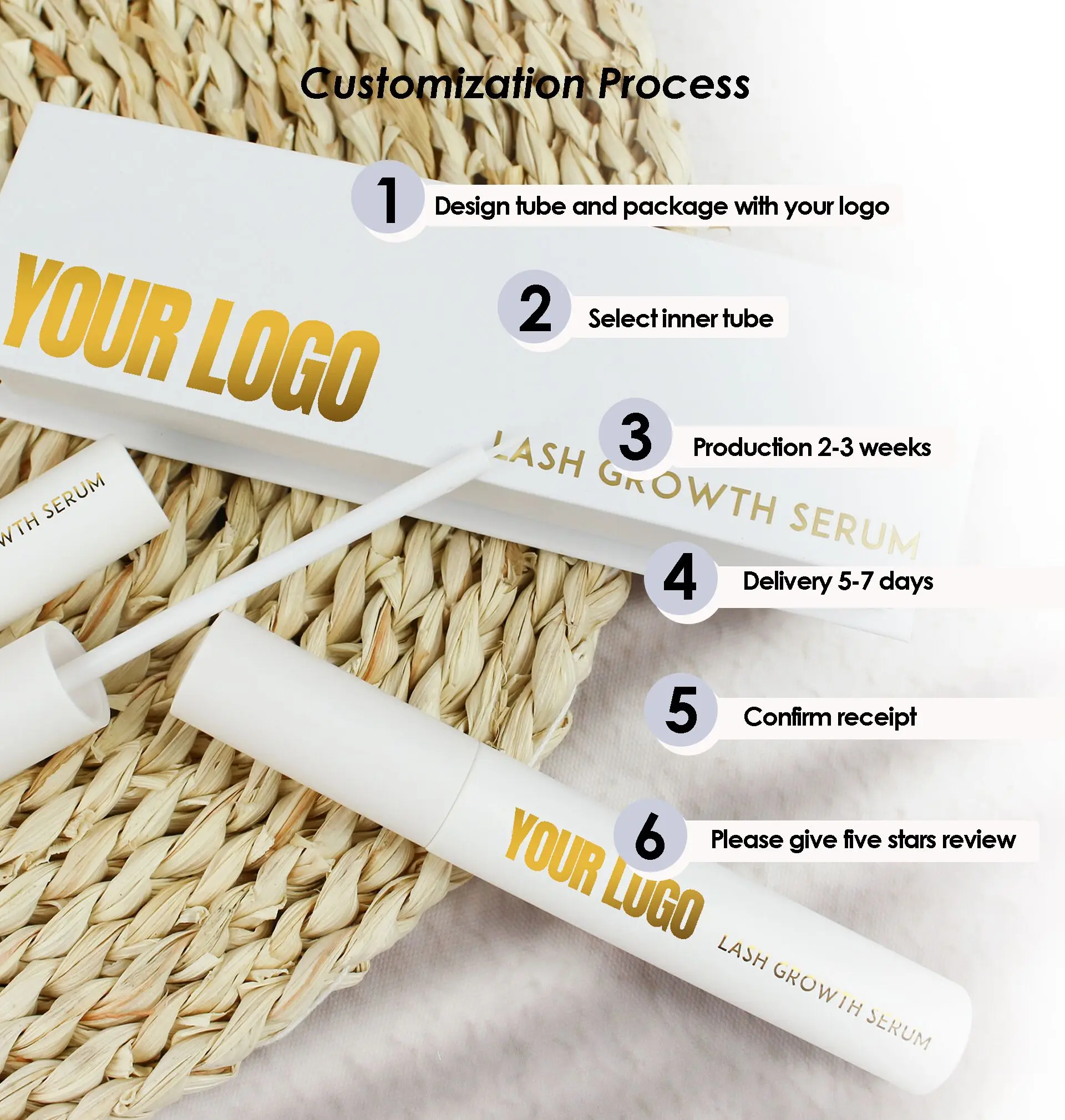 100% Organic lash growth serum oil free eyelash growth Treatments Lash Liquid Treatments Eyelash Growth Serum