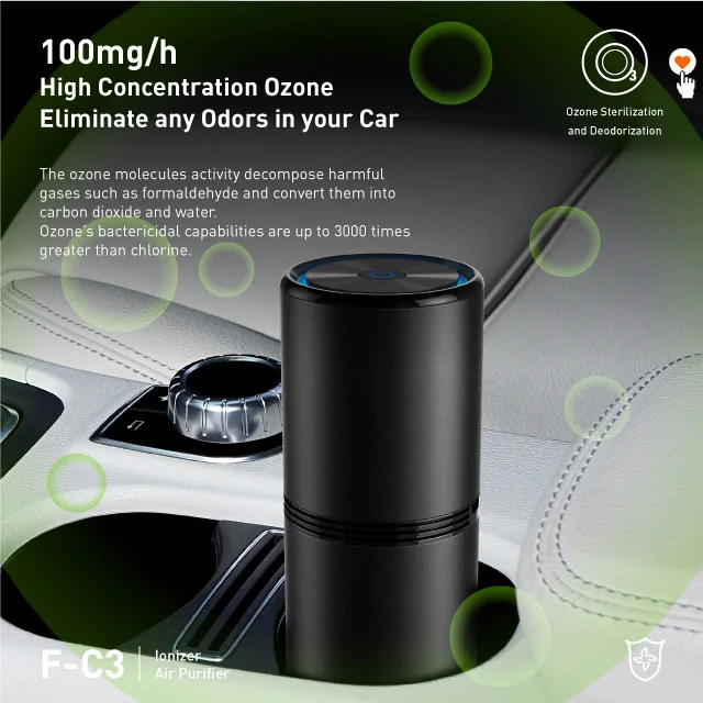 easycare 2022 home air purifiers aluminum alloy design air purifier car negative ions