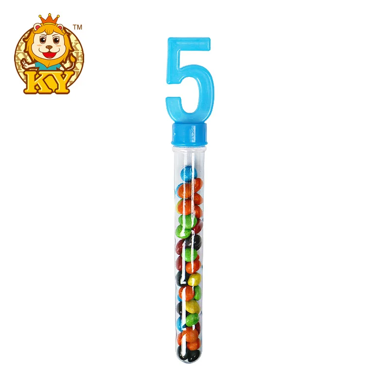 Wholesale custom candy number and alphabet shaped toy with multi-color chocolate beans sweets