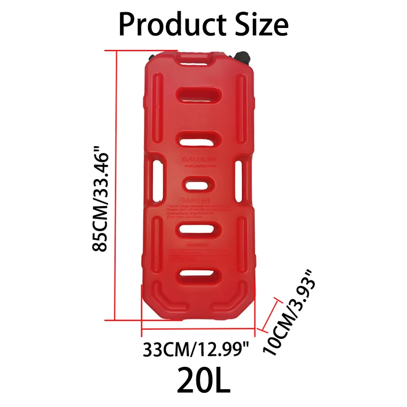 20L Plastic Fuel Tank for Off-Road Vehicle Gasoline Container with High Storage Exterior Accessories