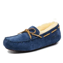 fur lining slip On Moccasin Driving Loafer Shoes Casual Men Shoe with soft sole