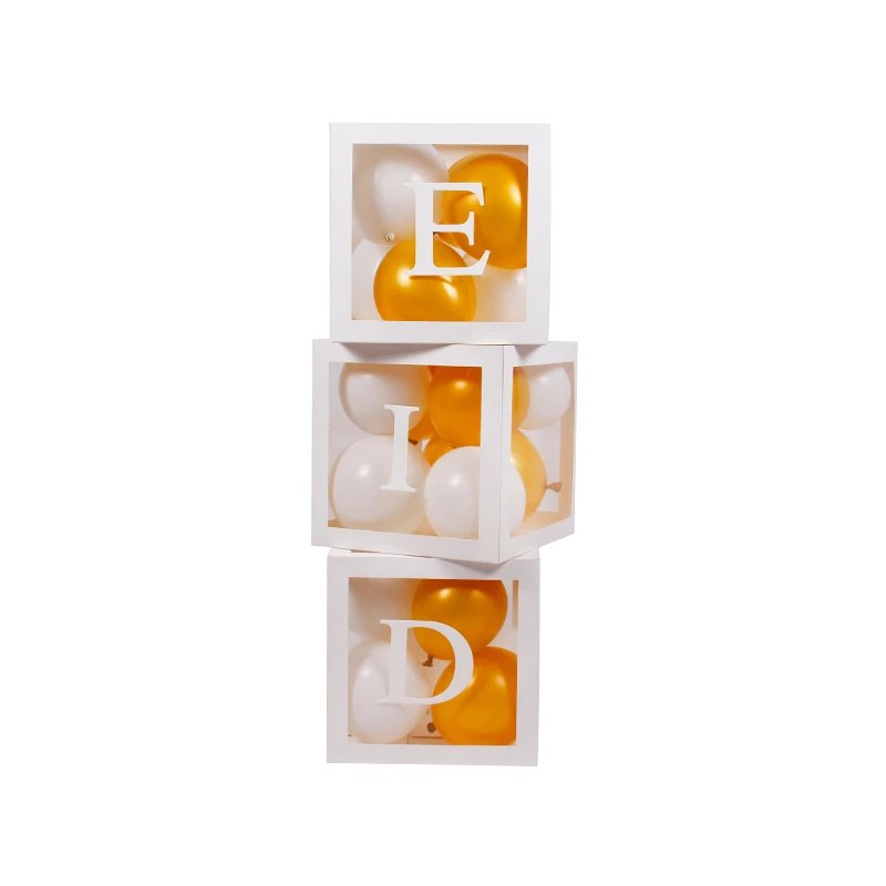 
Transparent box balloons filled Wedding decoration Baby shower Baby name letters one year age kids girl gift 1st birthday party 