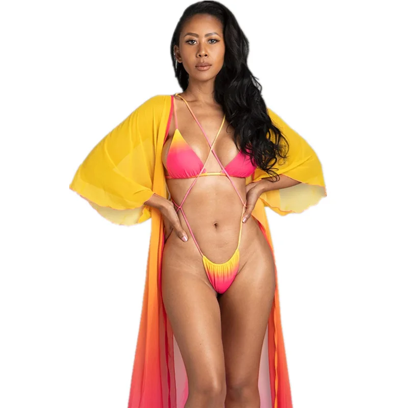 
2021 Accept OEM Custom Sexy Hollow Out One Shoulder Swimwear Two Piece Women Solid Color Micro Bikini 