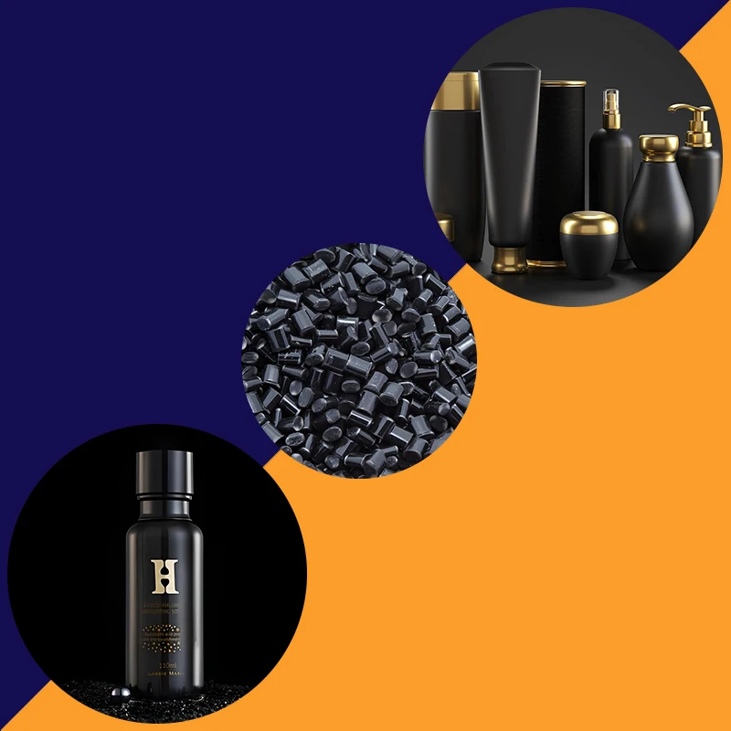 Belief Manufacturing 40% Carbon Black 2% Add Ratio Cosmetic packaging bottle black color masterbatch