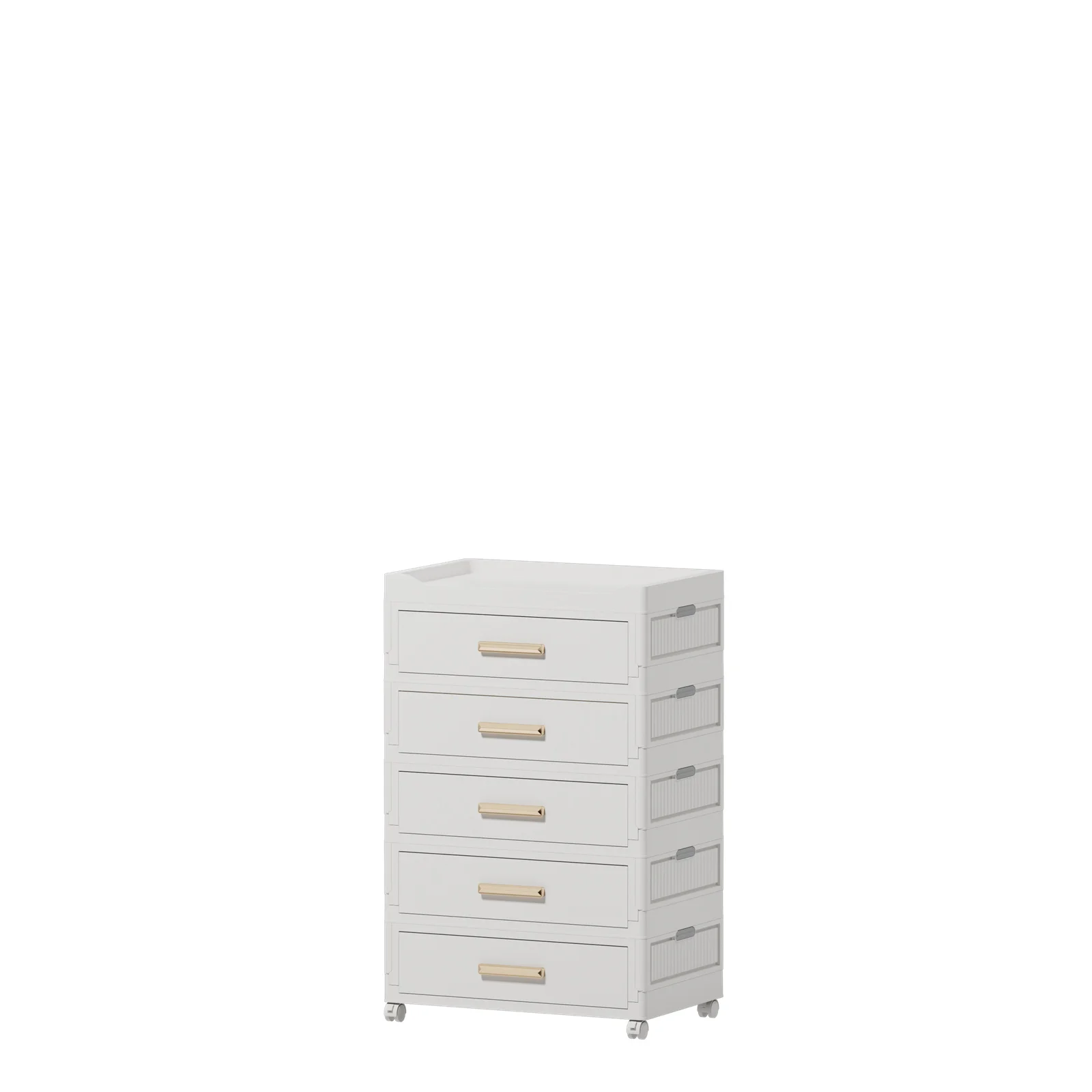 Plastic Cloth Wardrobe Cabinet double-door plastic folding storage cabinet Furniture With Wheels