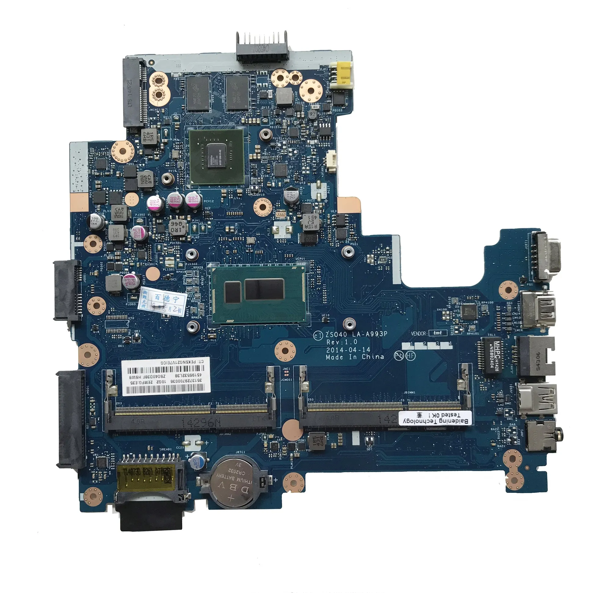 For HP 14-R 240 G3 246 G3 Series Laptop Motherboard With SR1EK i3-4005u CPU 820M 2G GPU ZSO40 LA-A993P 755832-001 100% Tested