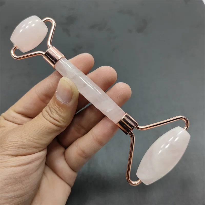 Hot Sale Natural Healing Stone Rose Quartz Facial Jade Roller Crystal Face Roller