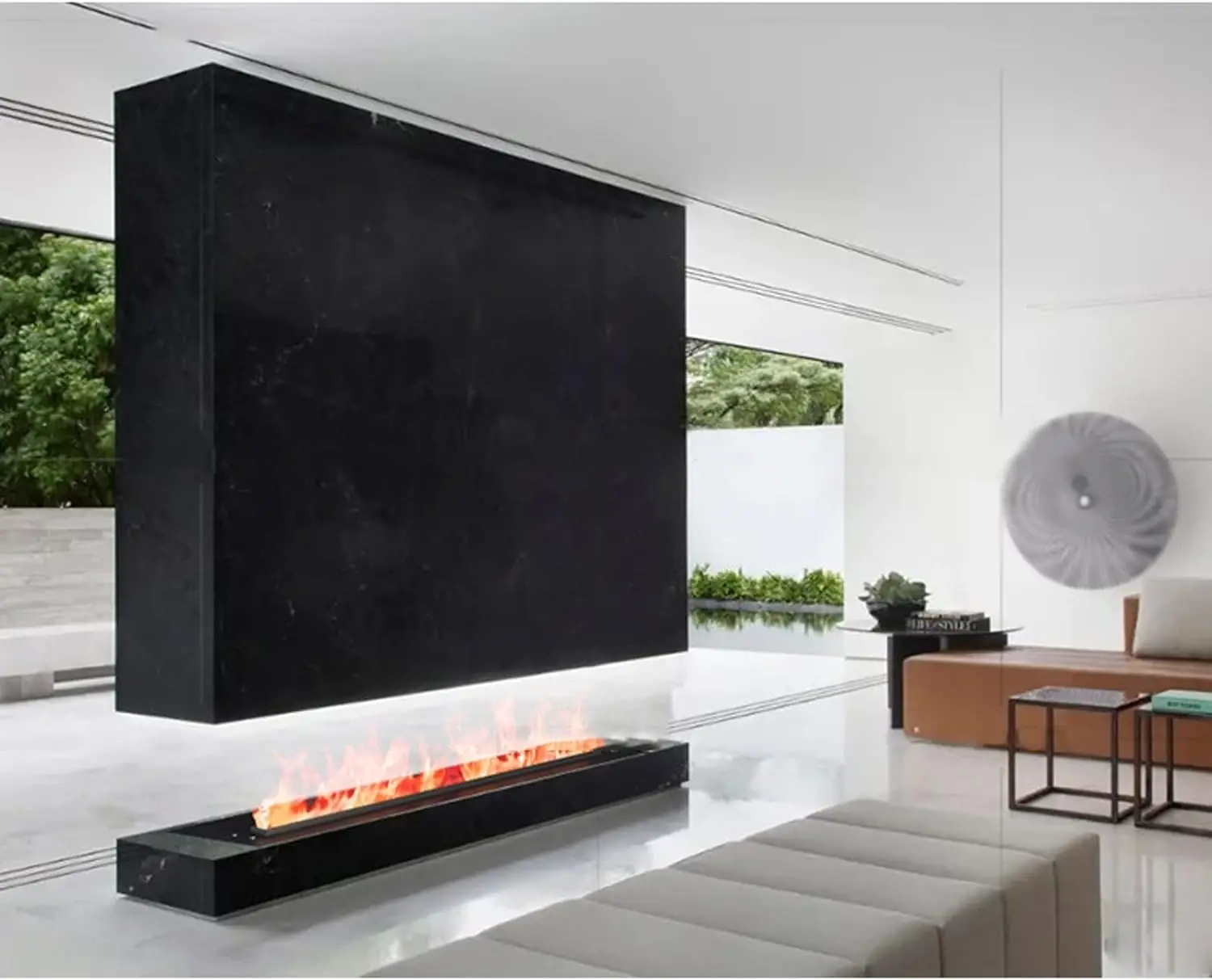 Interior decorative steam fireplace no heater embedded water electric fireplace App control living room indoor use humidifier