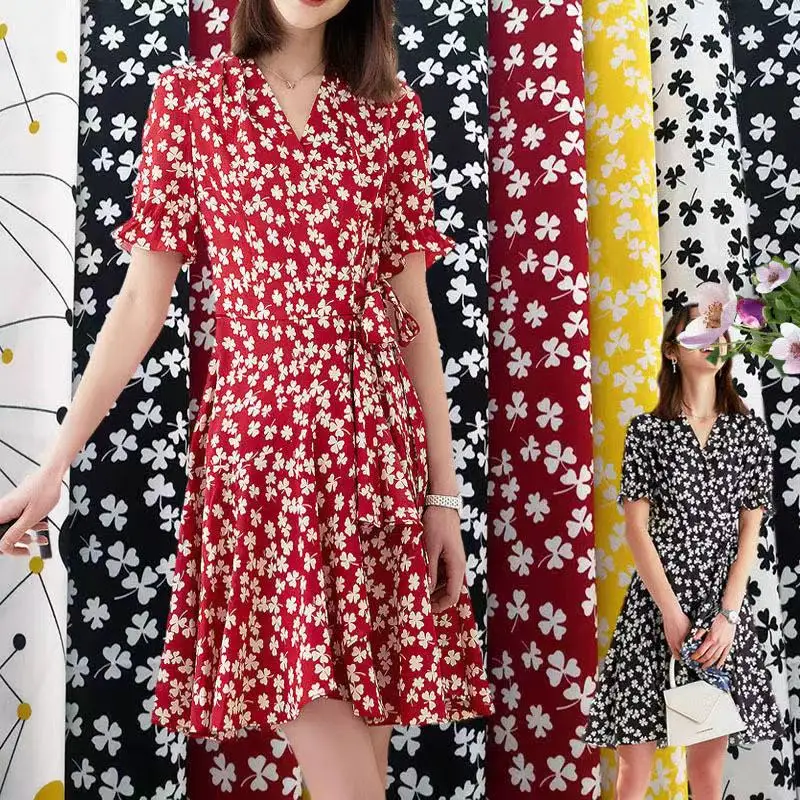 2021 Printed Rayon Twill Fabric Custom Printed Satin Fabric For Women Dress