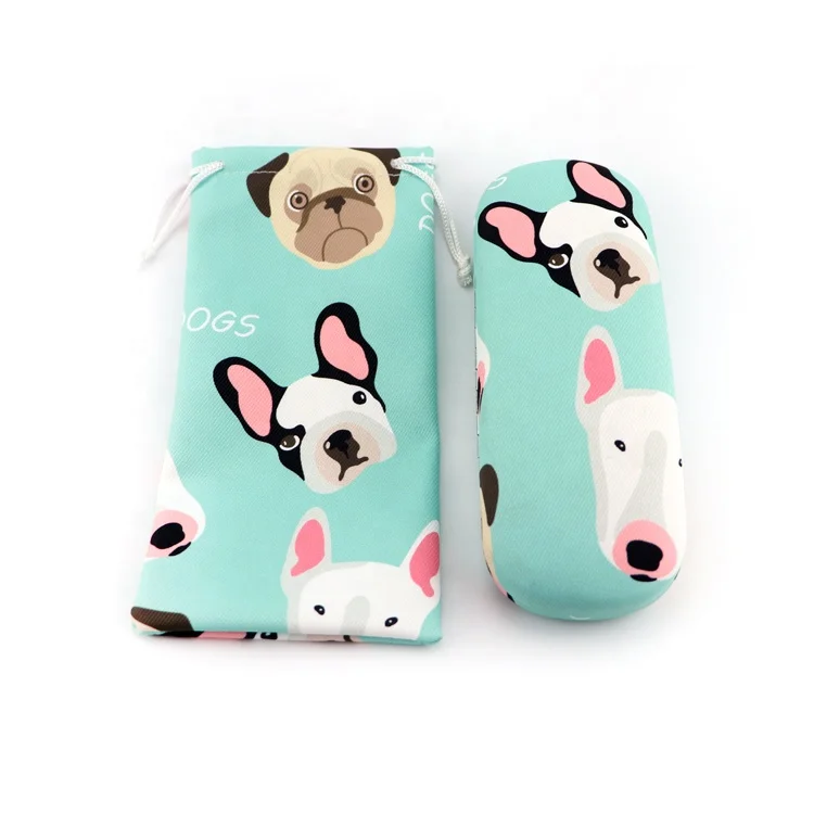 Kids lovely reading glasses case leather iron hard eyewear case portable eye frame cases glasses pouch