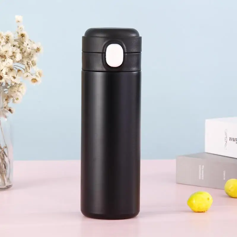 Stainless Steel Tumbler Mugs garrafa de agua vidro personalizada Double Walled With Bamboo Lid Clear Japese Style Cup