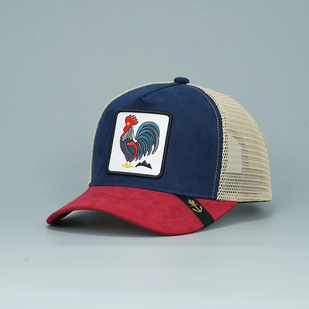 Wholesale Custom Animal Trucker Hat 3D Embroidery Adjustable Mesh Cap OEM ODM Rooster Factory Baseball Cap
