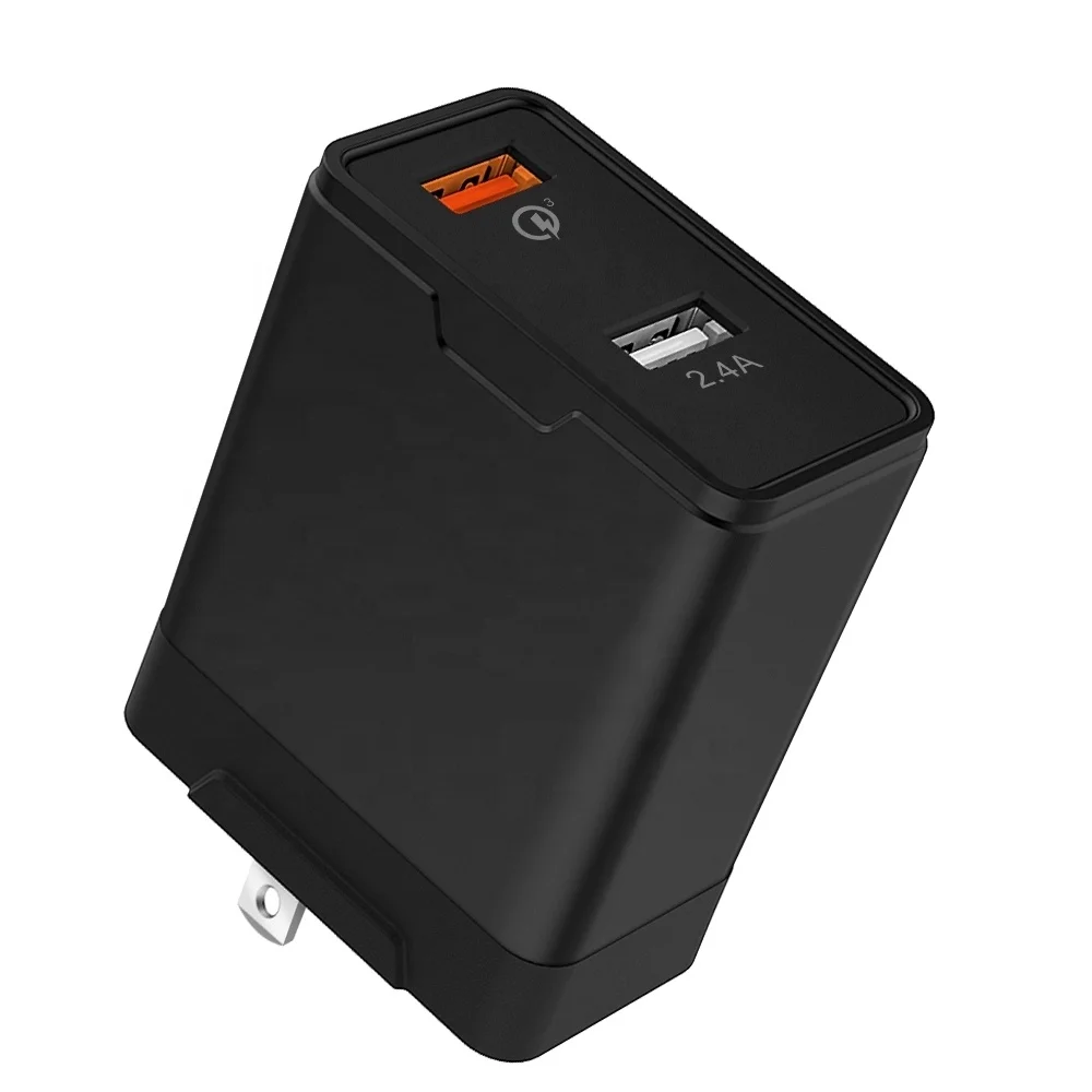 
Universal EU/US Plug QC 3.0 Travel Wall Charger 5V 2.4A + 1 Quick Charge 