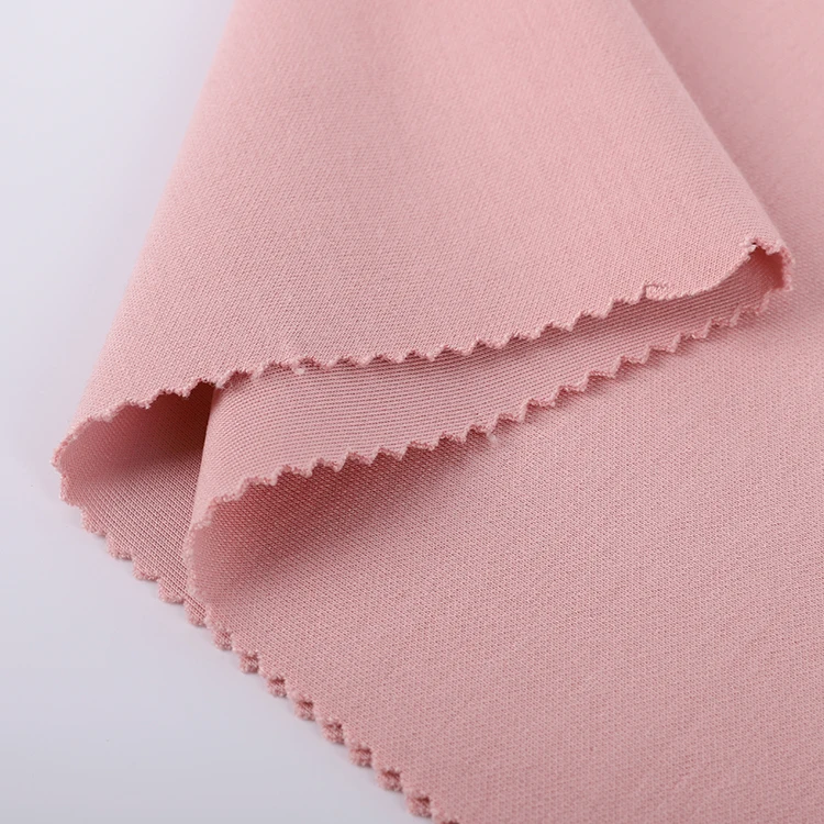 Удобная эластичная трикотажная ткань розового цвета из хлопка и спандекса
