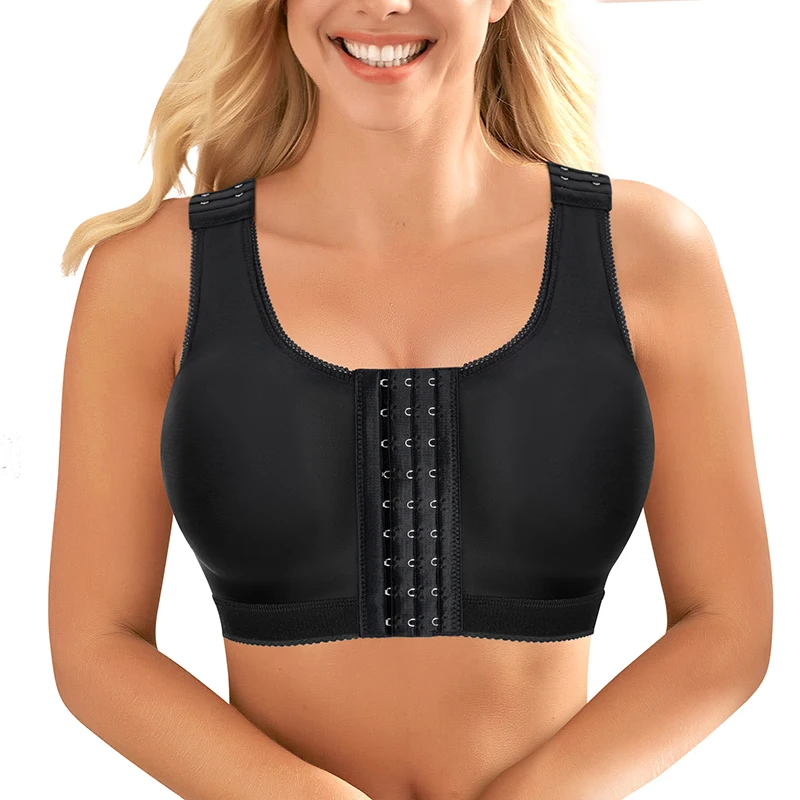 front closure women luxury post surgery bra wide adjustable straps post surgical bra front opening surgery bra